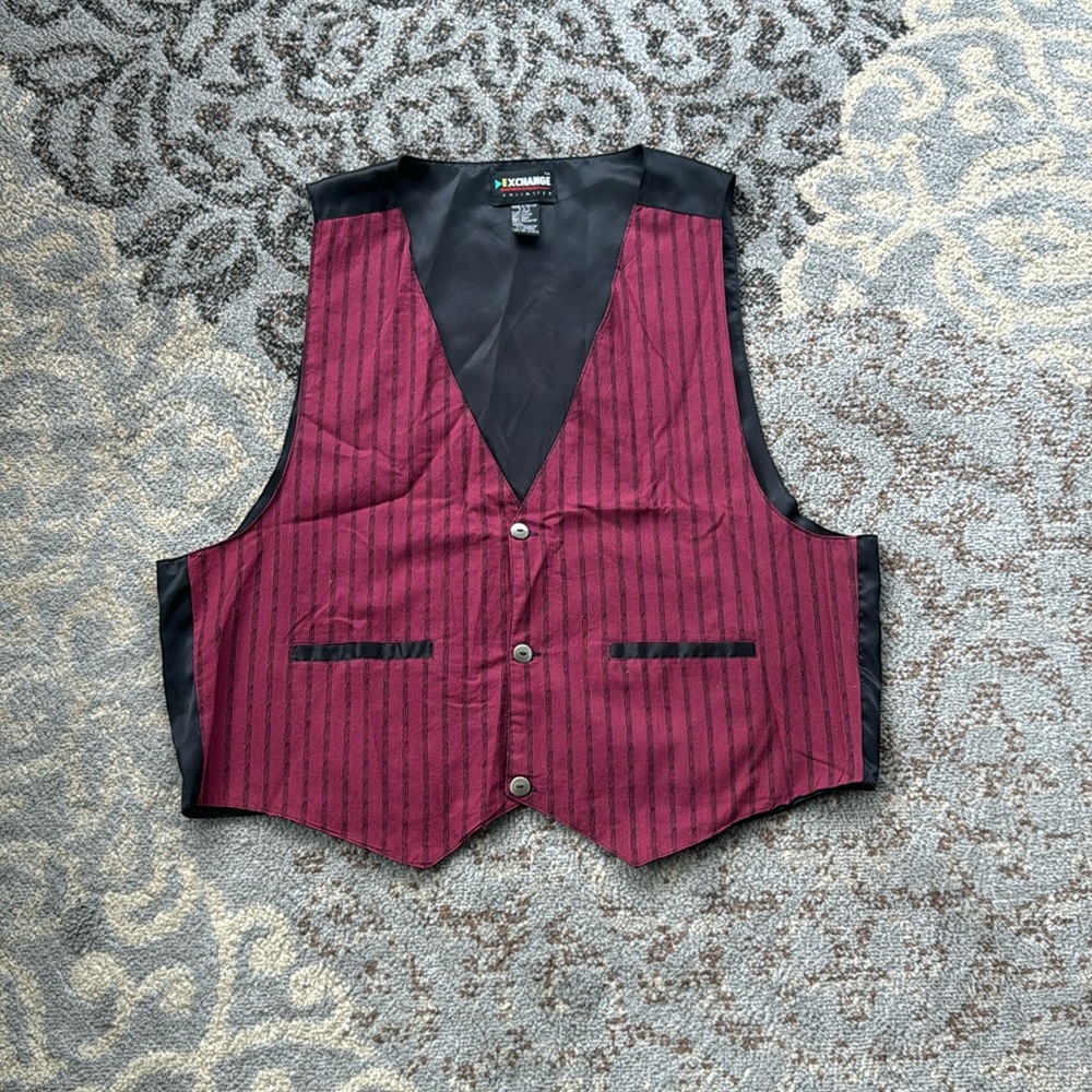 Vintage Exchange Unlimited Vest Maroon Black XL
